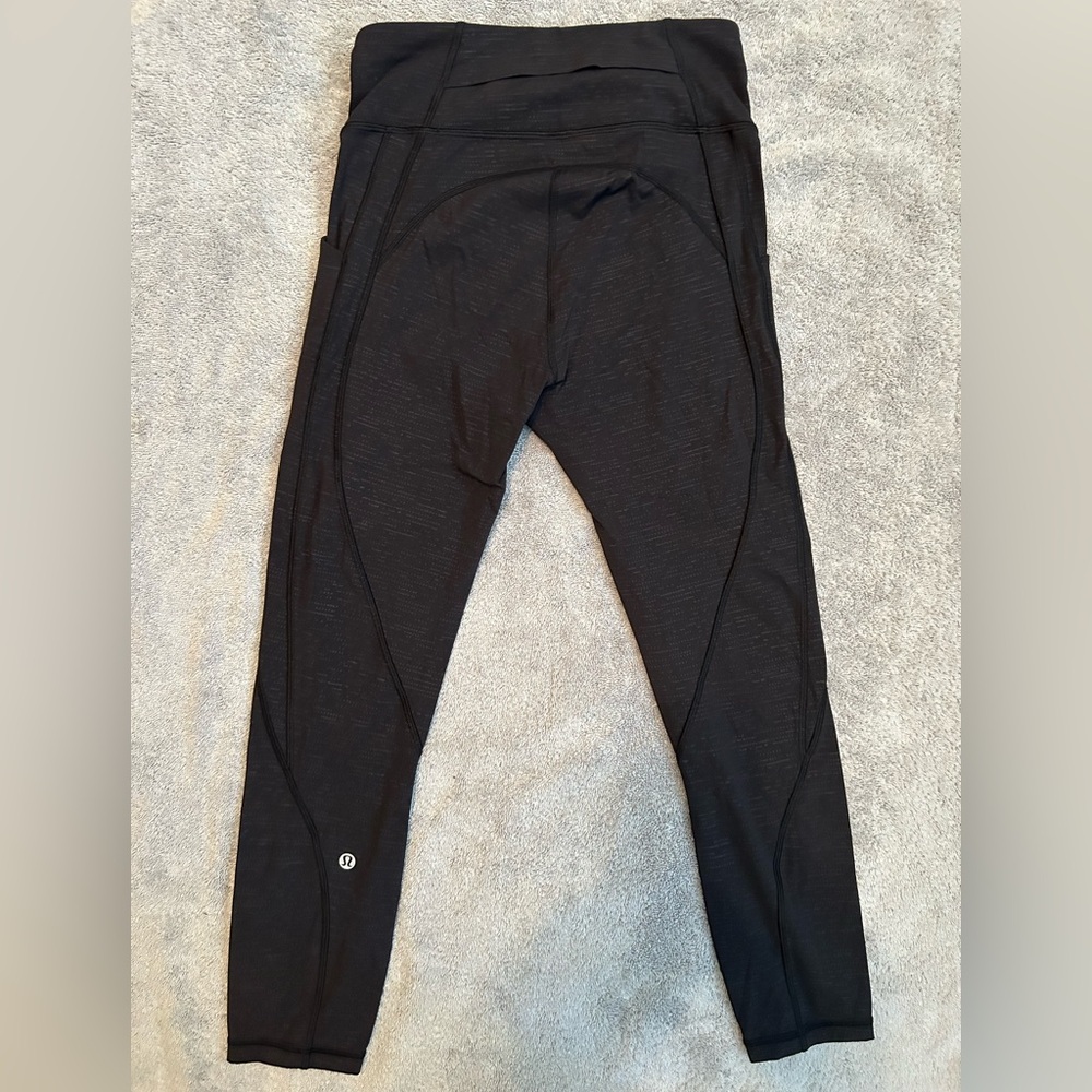 Lululemon Code Emboss Black Time To Sweat Crop 23”